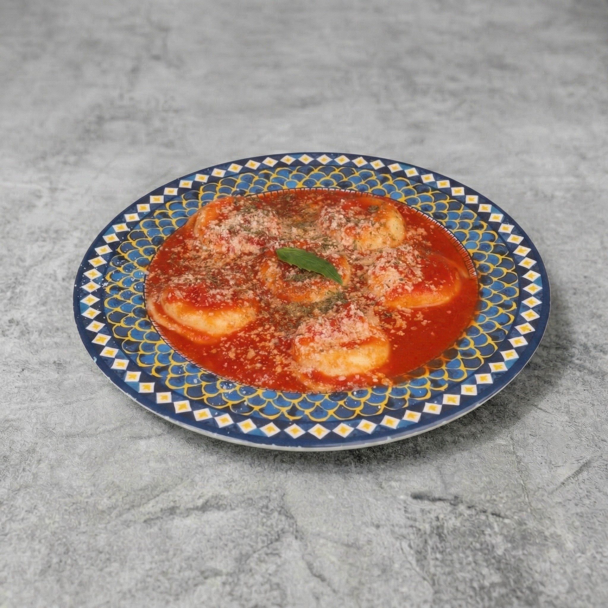 Cheese Ravioli with Pomodoro Sauce.