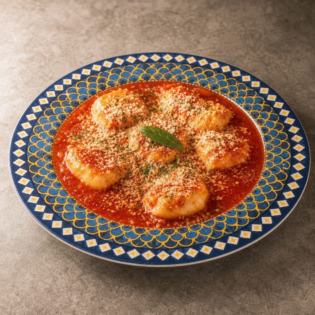 Cheese Ravioli with Pomodoro Sauce.